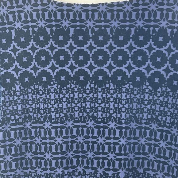 Talbot Navy Blue Burnout Velvet Blouse Size S Long Sleeve Damask - Picture 8 of 12